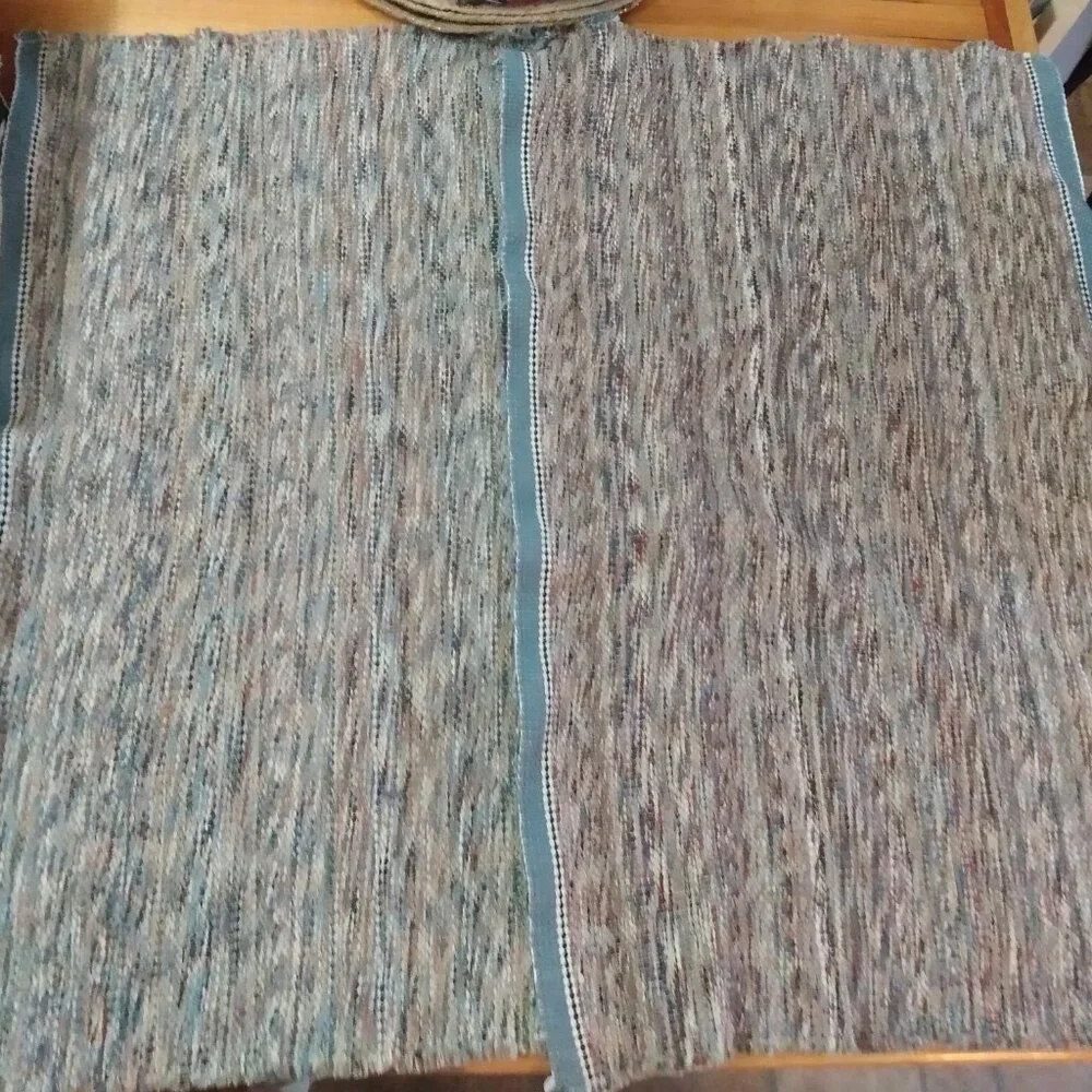 Two Vintage Woven Scatter Throw Rugs 36